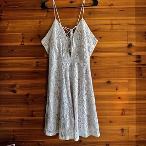 White Beige Floral Lace Overlay Large Cottage Core Wedding Boho Feminine Dainty